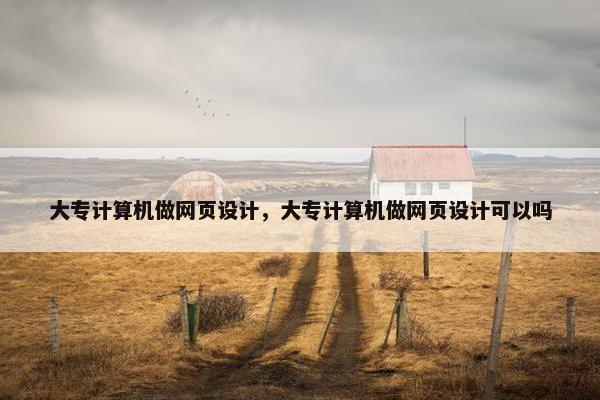 大专计算机做网页设计，大专计算机做网页设计可以吗