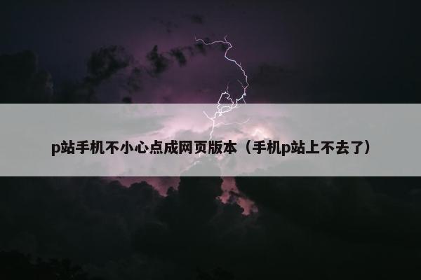 p站手机不小心点成网页版本（手机p站上不去了）