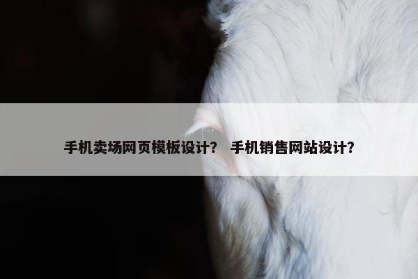 手机卖场网页模板设计？ 手机销售网站设计？