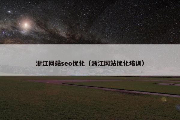 浙江网站seo优化（浙江网站优化培训）