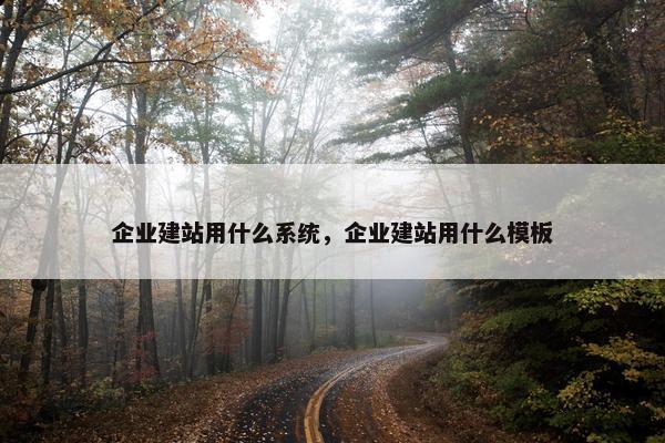 企业建站用什么系统，企业建站用什么模板