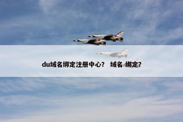 du域名绑定注册中心？ 域名 绑定？
