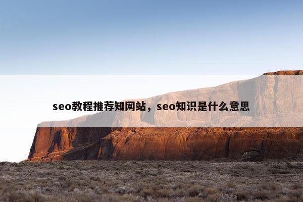 seo教程推荐知网站，seo知识是什么意思
