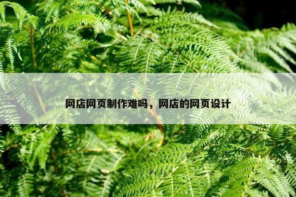 网店网页制作难吗，网店的网页设计