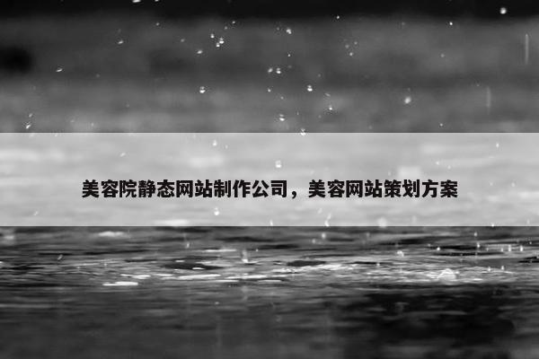 美容院静态网站制作公司，美容网站策划方案