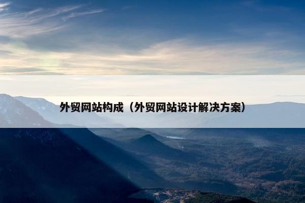 外贸网站构成（外贸网站设计解决方案）