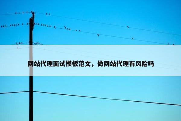 网站代理面试模板范文，做网站代理有风险吗