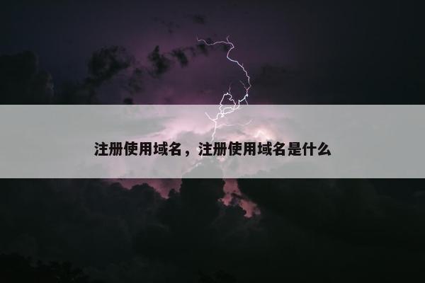 注册使用域名，注册使用域名是什么