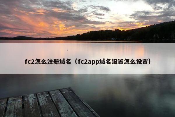 fc2怎么注册域名（fc2app域名设置怎么设置）