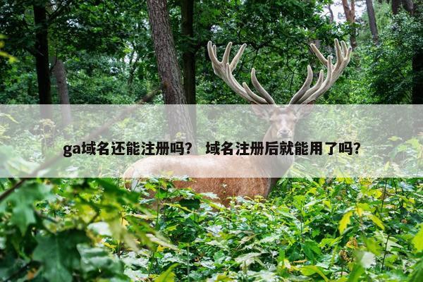 ga域名还能注册吗？ 域名注册后就能用了吗？