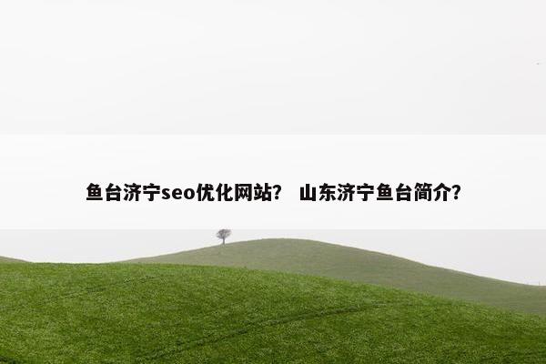 鱼台济宁seo优化网站？ 山东济宁鱼台简介？