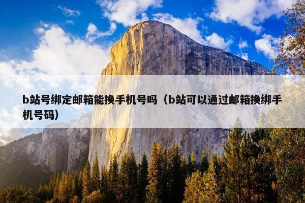 b站号绑定邮箱能换手机号吗（b站可以通过邮箱换绑手机号码）
