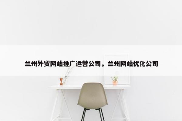 兰州外贸网站推广运营公司，兰州网站优化公司