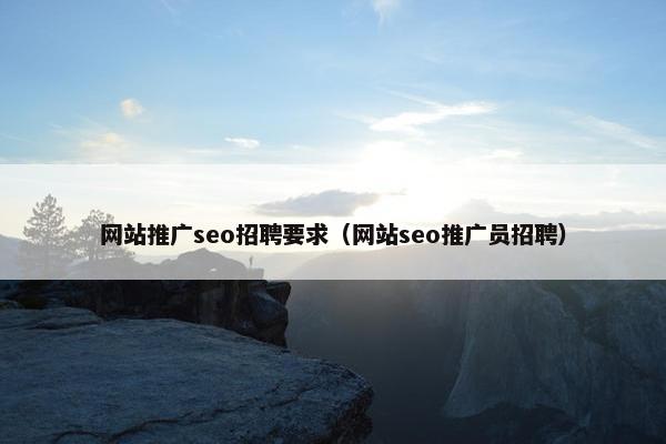 网站推广seo招聘要求（网站seo推广员招聘）