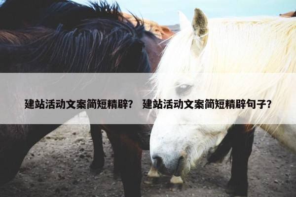 建站活动文案简短精辟？ 建站活动文案简短精辟句子？