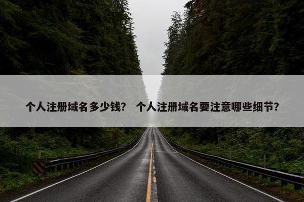 个人注册域名多少钱？ 个人注册域名要注意哪些细节？
