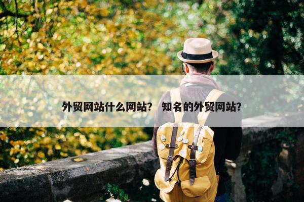 外贸网站什么网站？ 知名的外贸网站？