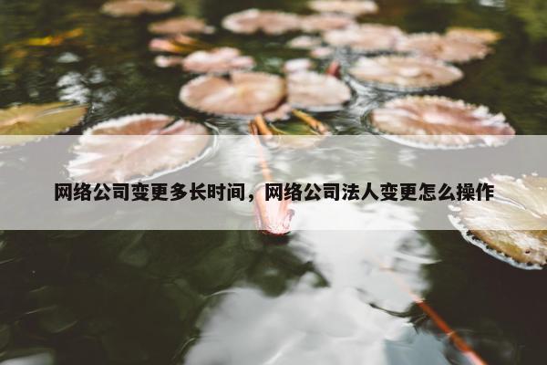 网络公司变更多长时间，网络公司法人变更怎么操作