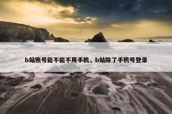 b站账号能不能不用手机，b站除了手机号登录