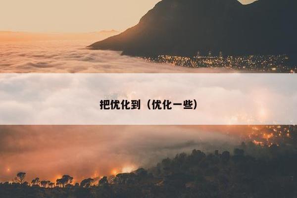 把优化到（优化一些）
