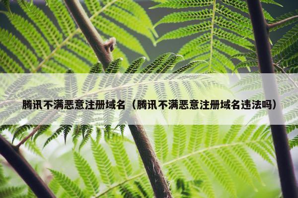 腾讯不满恶意注册域名（腾讯不满恶意注册域名违法吗）