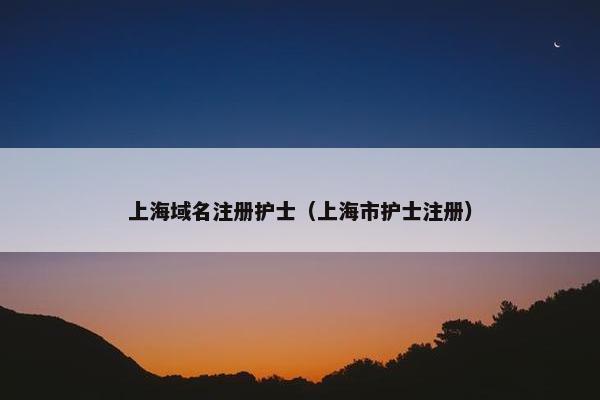 上海域名注册护士（上海市护士注册）
