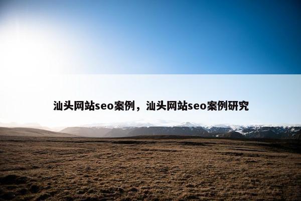 汕头网站seo案例，汕头网站seo案例研究
