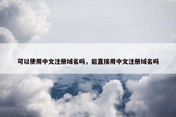可以使用中文注册域名吗，能直接用中文注册域名吗