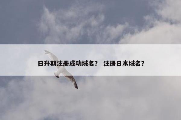 日升期注册成功域名？ 注册日本域名？