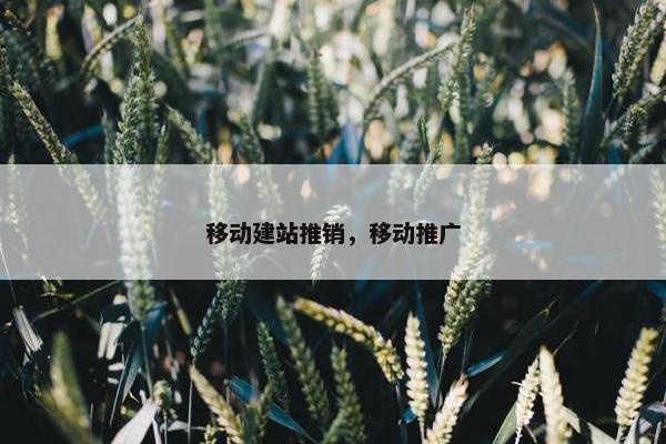 移动建站推销，移动推广