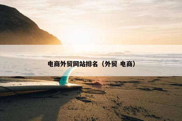 电商外贸网站排名（外贸 电商）
