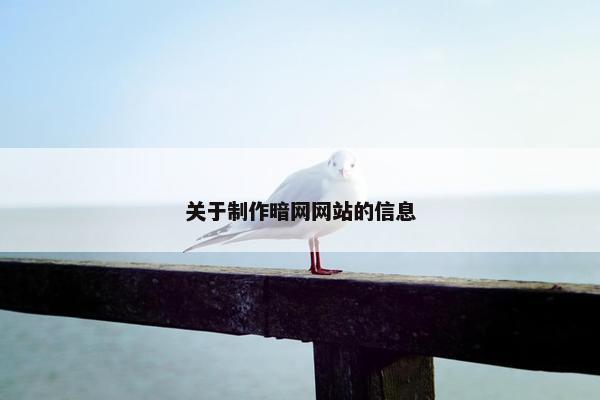 关于制作暗网网站的信息