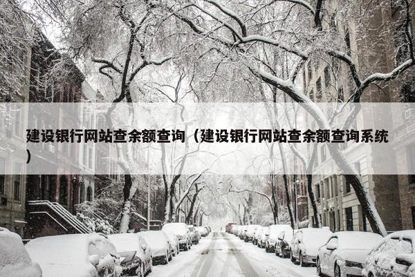 建设银行网站查余额查询（建设银行网站查余额查询系统）