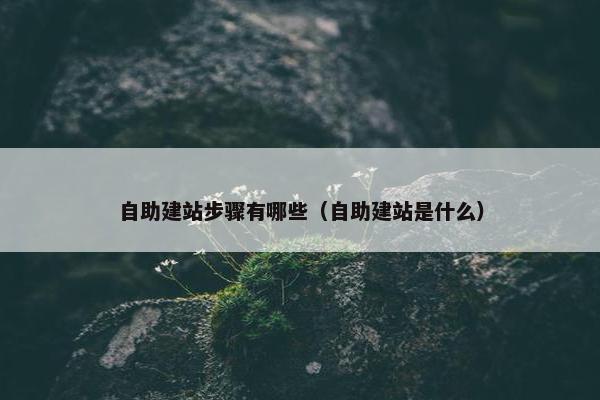 自助建站步骤有哪些（自助建站是什么）