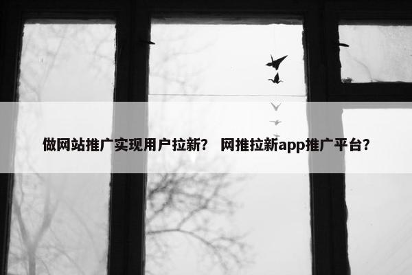 做网站推广实现用户拉新？ 网推拉新app推广平台？