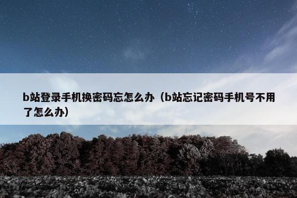 b站登录手机换密码忘怎么办（b站忘记密码手机号不用了怎么办）