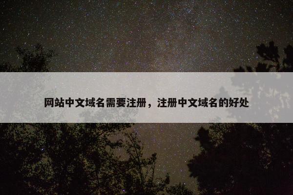 网站中文域名需要注册，注册中文域名的好处