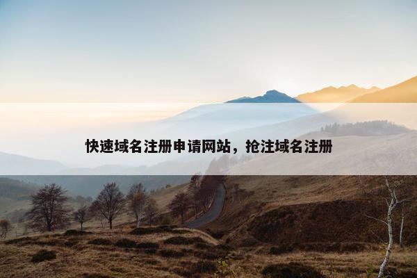 快速域名注册申请网站，抢注域名注册
