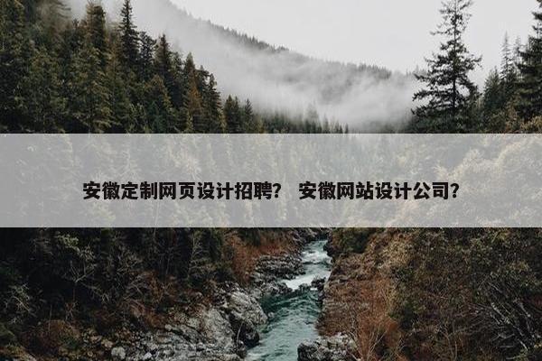 安徽定制网页设计招聘？ 安徽网站设计公司？