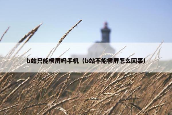 b站只能横屏吗手机（b站不能横屏怎么回事）