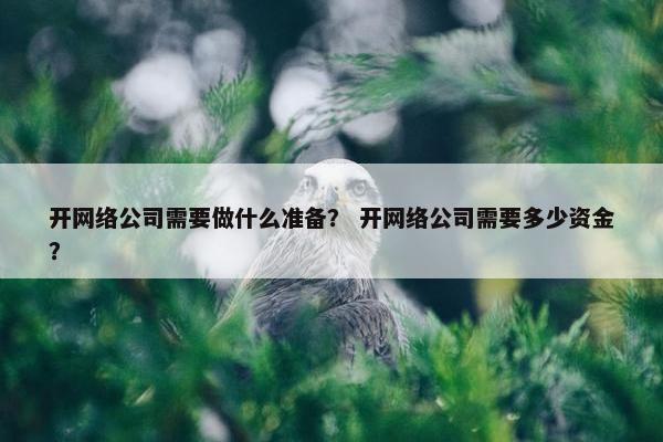 开网络公司需要做什么准备？ 开网络公司需要多少资金？