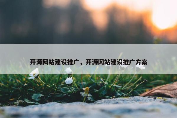 开源网站建设推广，开源网站建设推广方案