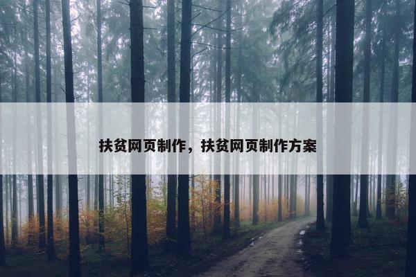 扶贫网页制作，扶贫网页制作方案