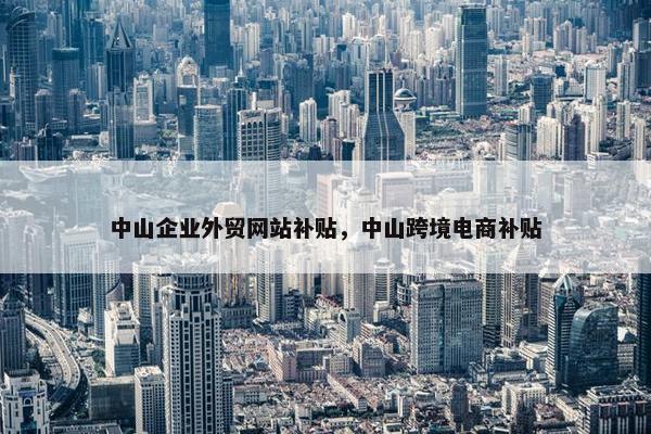 中山企业外贸网站补贴，中山跨境电商补贴