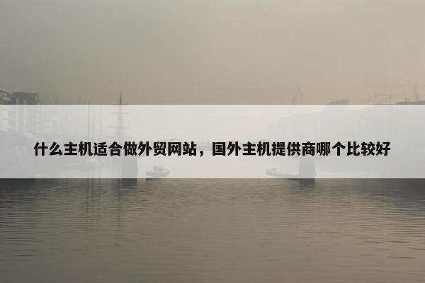 什么主机适合做外贸网站，国外主机提供商哪个比较好