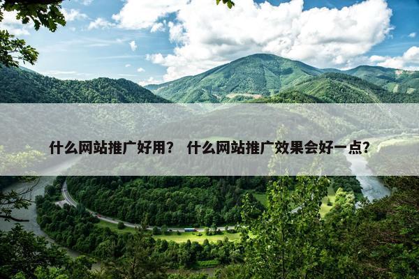 什么网站推广好用？ 什么网站推广效果会好一点？