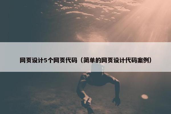 网页设计5个网页代码（简单的网页设计代码案例）