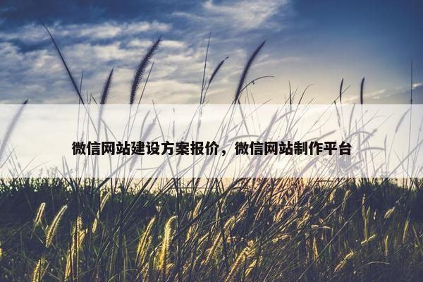 微信网站建设方案报价，微信网站制作平台