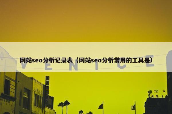 网站seo分析记录表（网站seo分析常用的工具是）