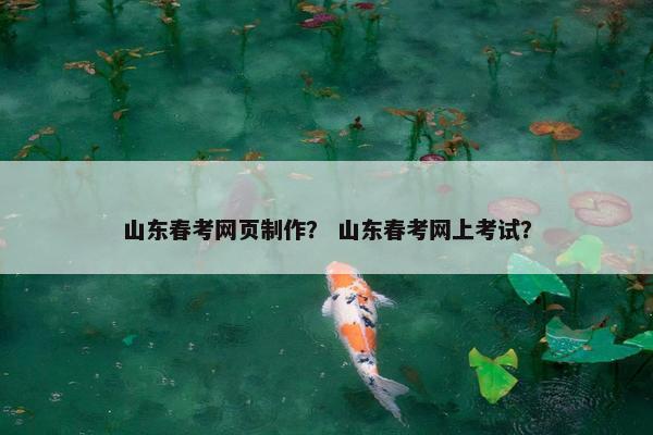 山东春考网页制作？ 山东春考网上考试？